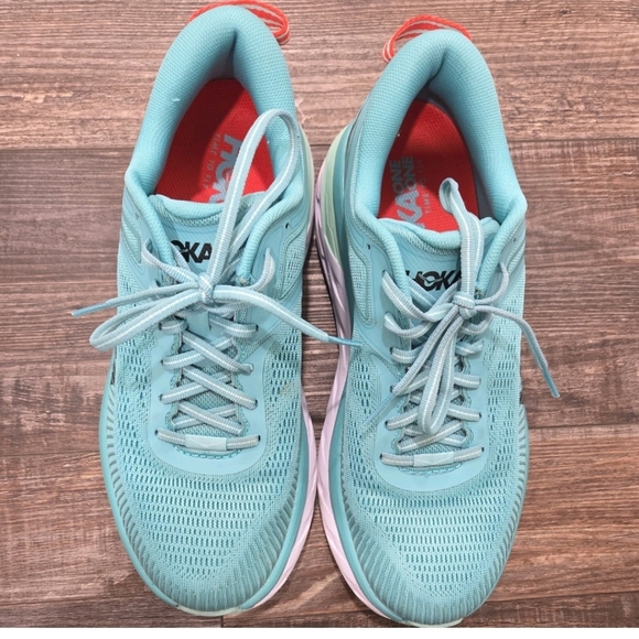 Hoka One One Bondi 7 Aquarelle Women's Blue Mesh Sneakers 1110519-AEBL Low Top - Picture 3 of 10